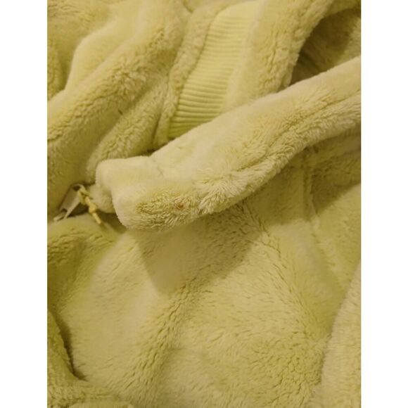 Free People movement women medium HIT THE SLOPES lime green fuzz sweater jacket - Picture 5 of 7